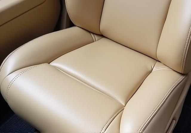 The same Toyota Alphard leather seat, now clean and looking new.